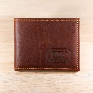Buffalo Billfold - Red - Shrunken Bison Leather