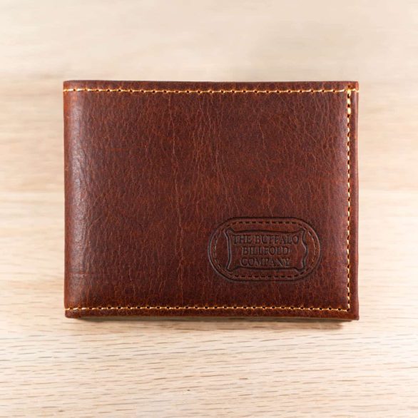 Buffalo Billfold - Red - Shrunken Bison Leather