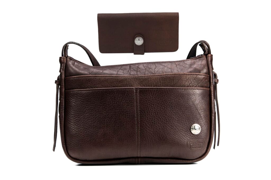 Dakota Leather Purse and Wallet Set - Brown - Made in USA