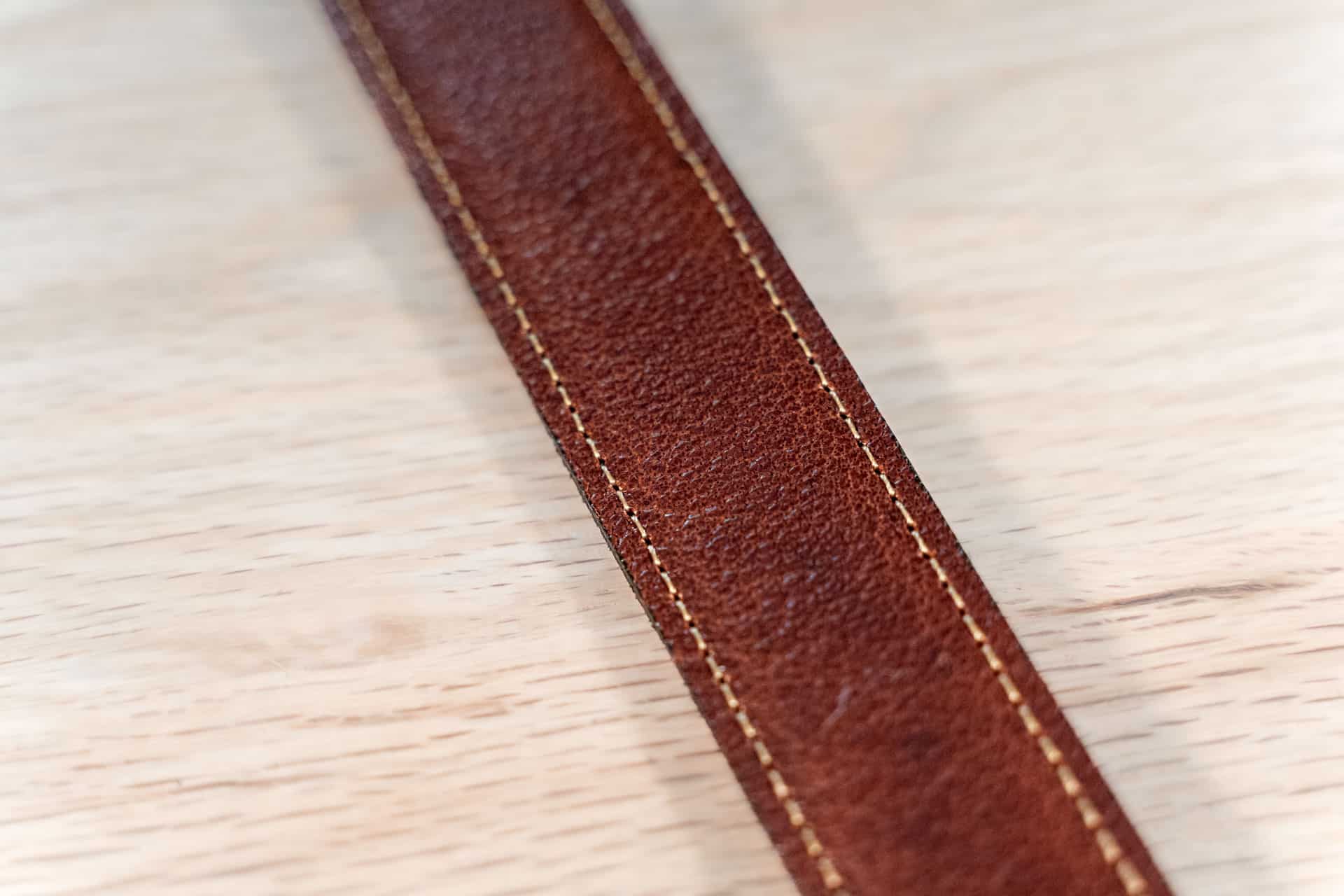 Shrunken Bison Leather Belt - American Chestnut