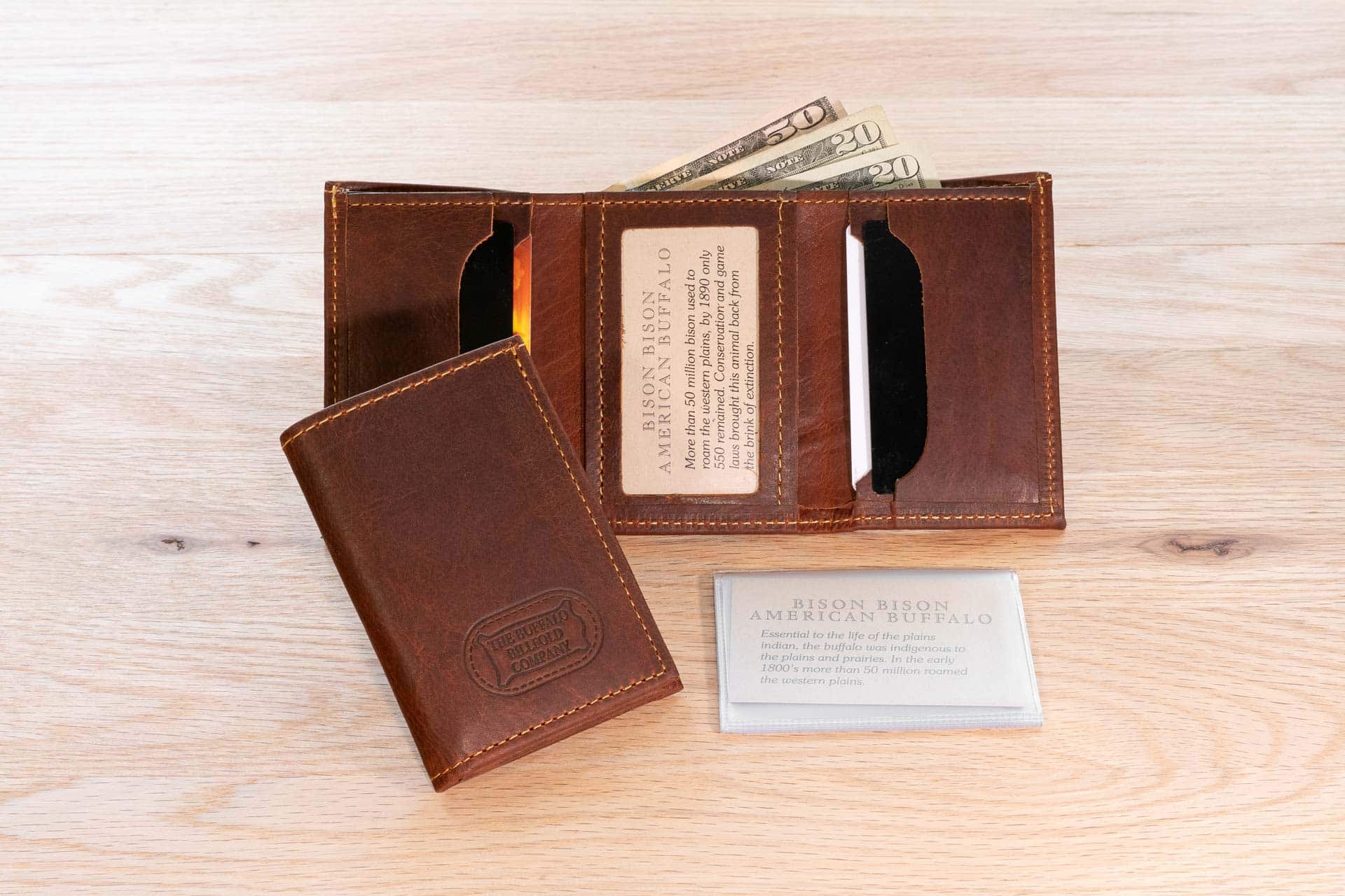 TRIFOLD MENS WALLET Men's Leather Trifold Wallet Handmade 