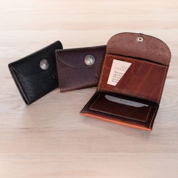 Women'S Mini Wallets - Handmade With Brown, Black, And Red Leather - Made In Usa