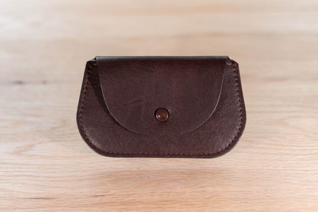 Women's Minimalist Wallet made from Brown Bison Leather