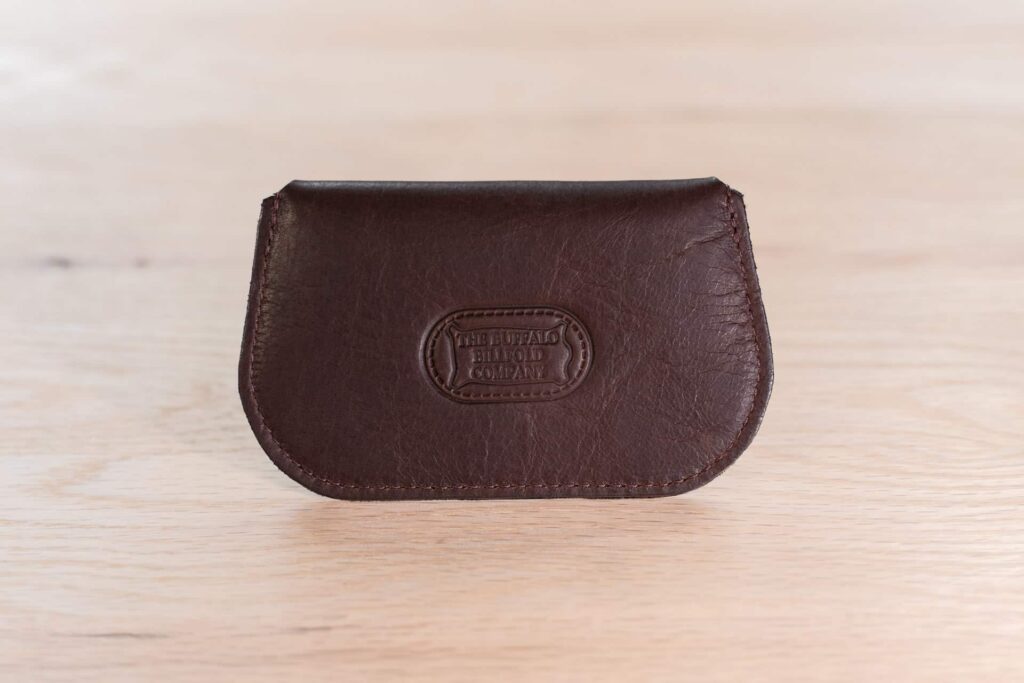 Women's Minimalist Card Wallet is made with Brown Full Grain Leather