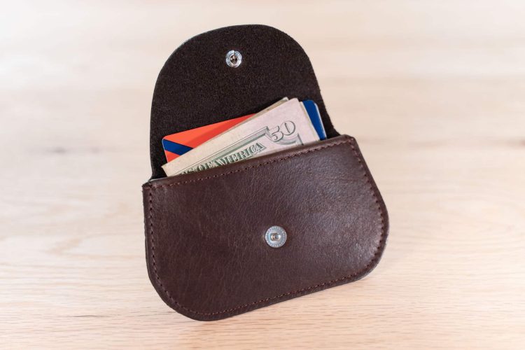 Women's Minimalist Wallet - Brown Leather - Made in USA