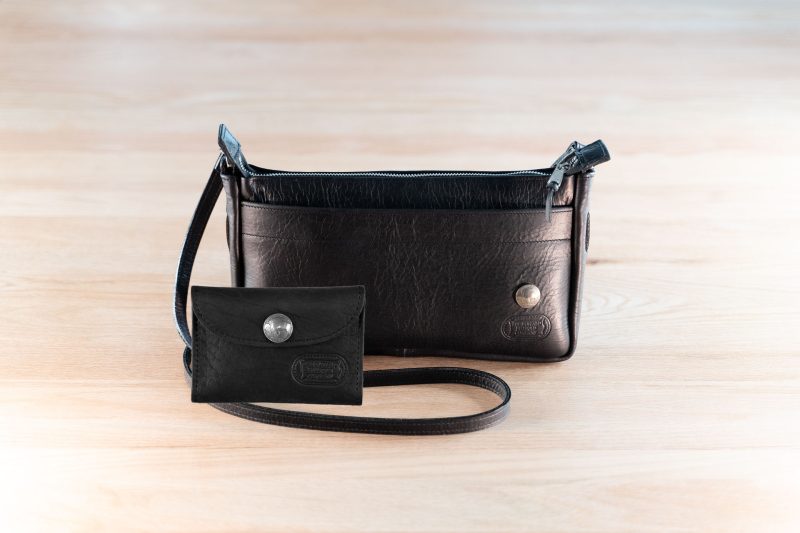 Leather Crossbody Purse and Mini Clutch Wallet Set