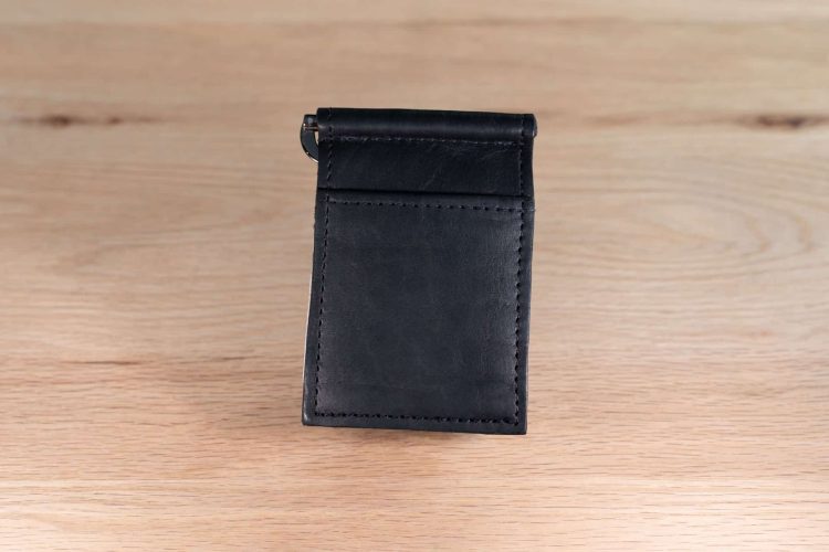 Credit Card Pockets on Front and Back of Black Money Clip