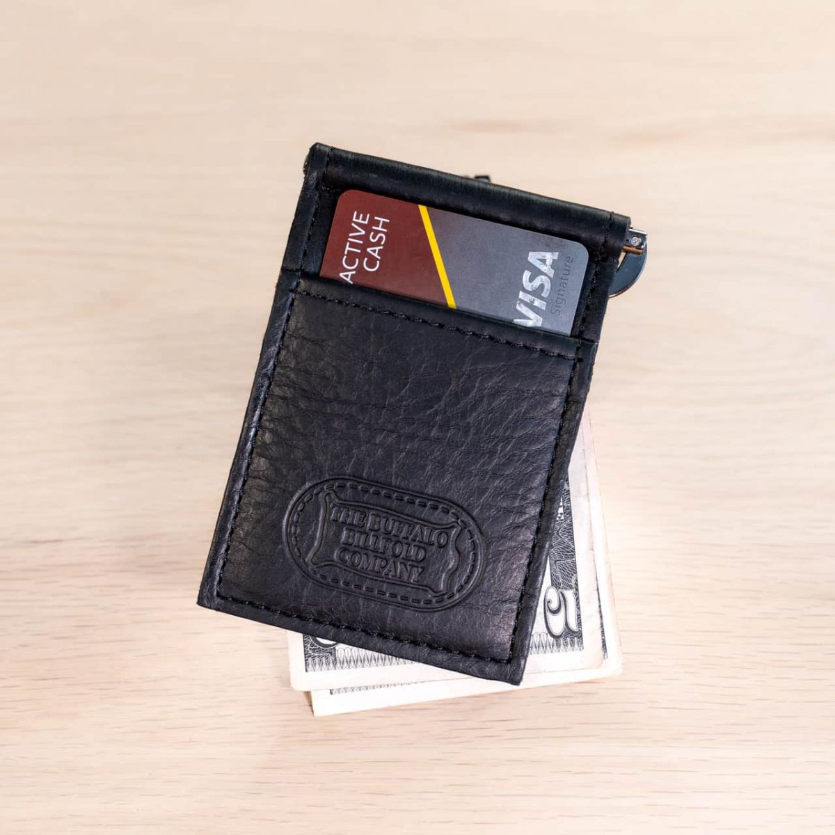 Men's Black Simple Design Long Wallet, Thin & Multi-card Bit