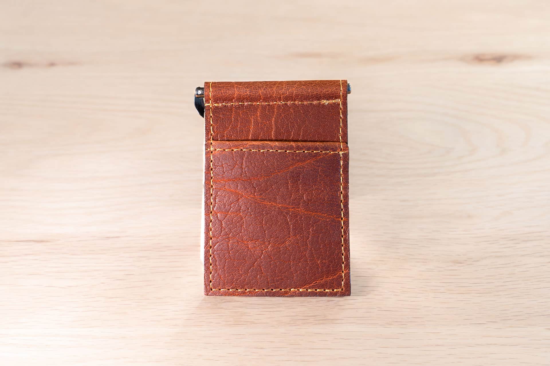 Brown Leather Money Clip Small Leather Wallet Full Grain 