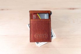 Leather Money Clip Wallet for Men and Women