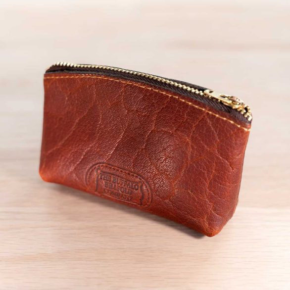 Red Leather Coin Case Made in USA
