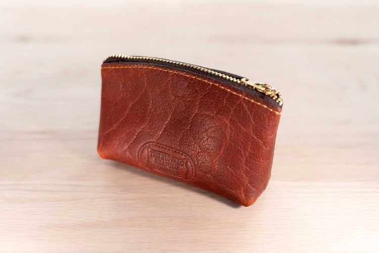 Red Leather Coin Case Made in USA