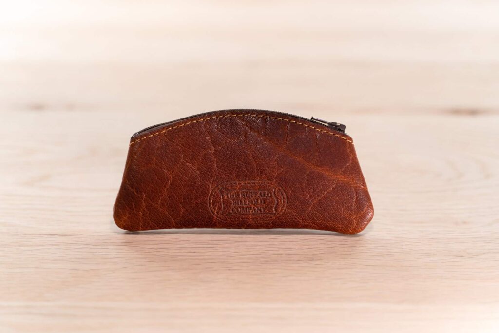 Red Coin Purse made from Buffalo Leather