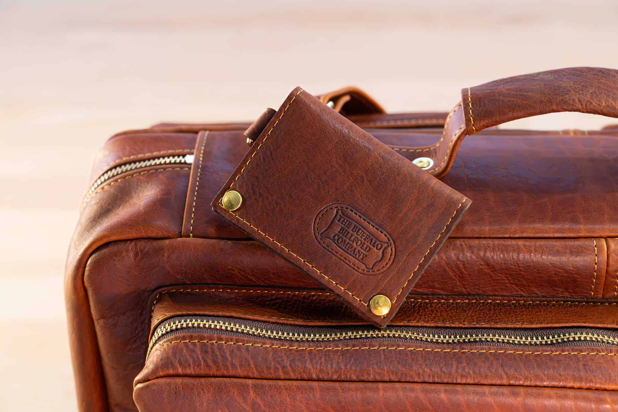 Handmade Leather Travel Duffle, Shrunken Grain Leather