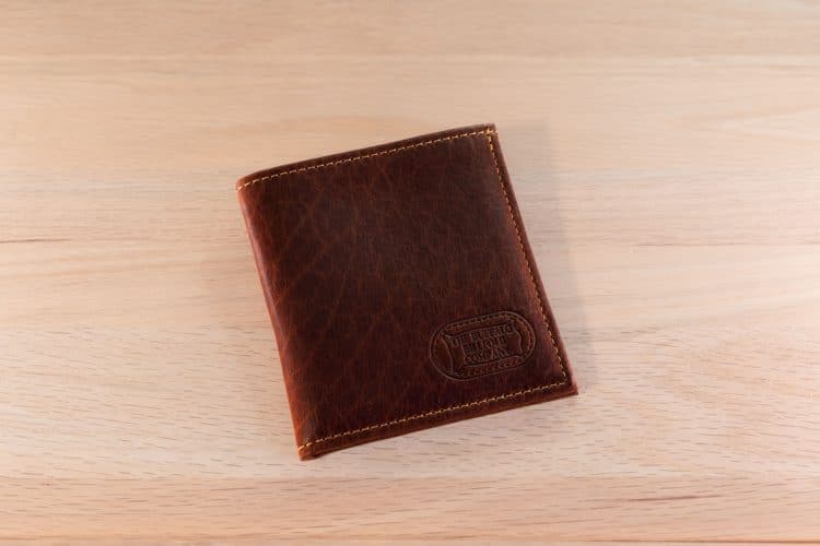 Mens Hipster Wallet - Red Leather - Profile