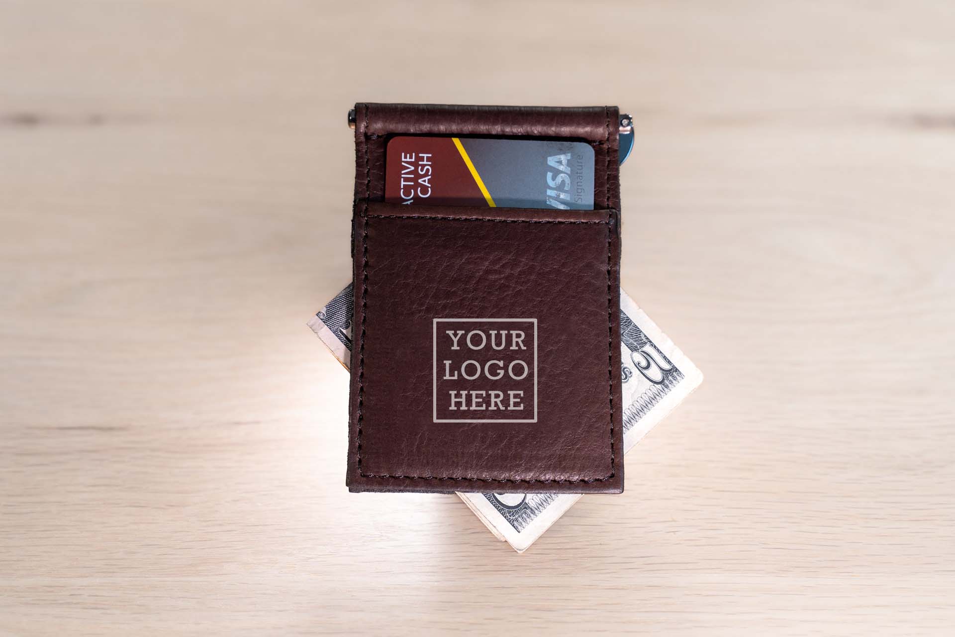 Leather Money Clip Wallet