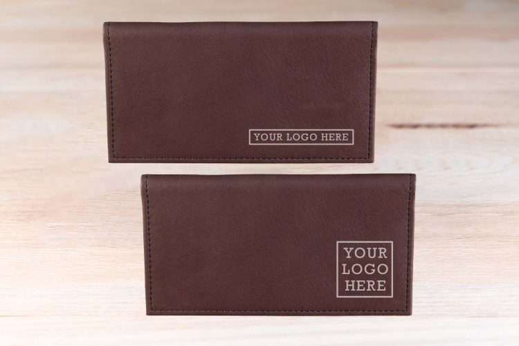 Personalized Checkbook Wallet Top Grain Leather Zipped 