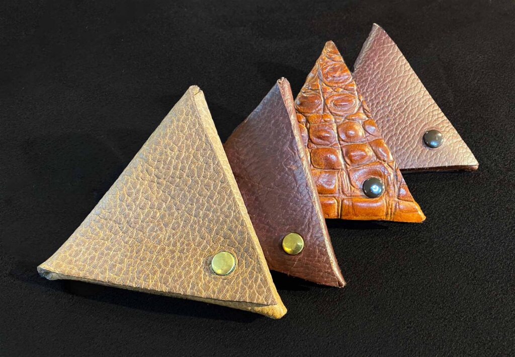 Leather Triangle Coin Purses - Made in USA