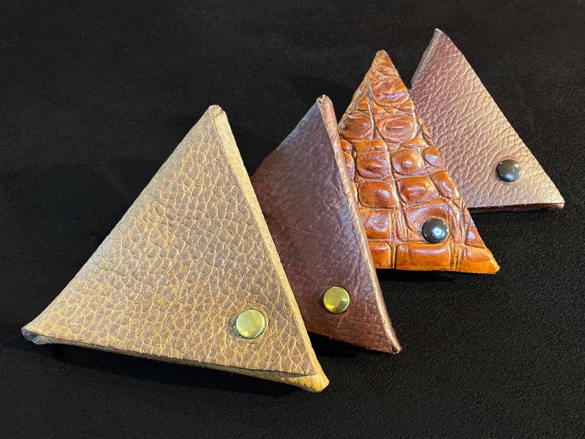 Triangular Leather Coin Holder