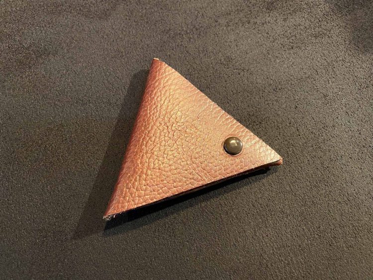 Triangle Coin Purse - Bandlands Russet - Bison Leather