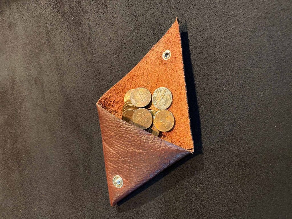 Bison Leather Triangle Coin Purse