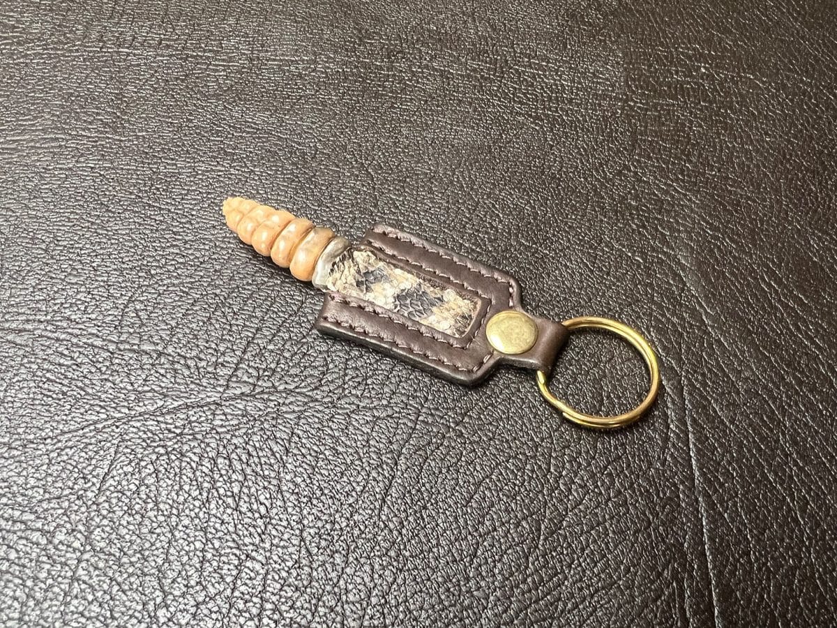 Handmade Leather & brass snap hook easy release Key chain ring