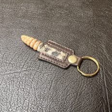 Rattlesnake Bison Leather Keychain - Made in USA