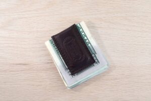 Brown Leather Magnetic Money Clip - Made With Strong Neodymium Magnets