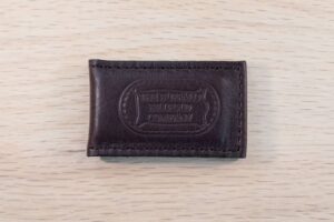 Magnetic Money Clip Made With Brown American Bison Leather