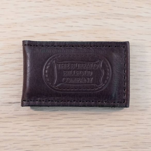 Magnetic Money Clip made with Brown American Bison Leather