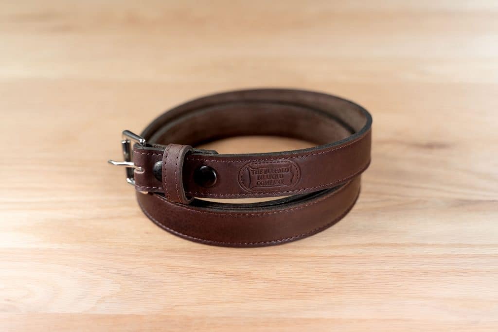 Brown Bison Leather Belt - 1.25 Inch - Made In Usa Brown Bison Leather Belt - 1.25 Inch - Made In Usa