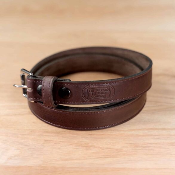 Brown Bison Leather Belt - 1.25 inch - Made in USA