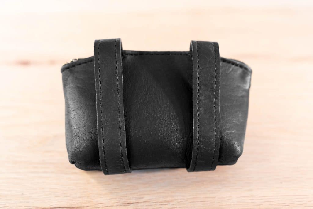 Black Leather Belt Pouch - Made in USA - Back
