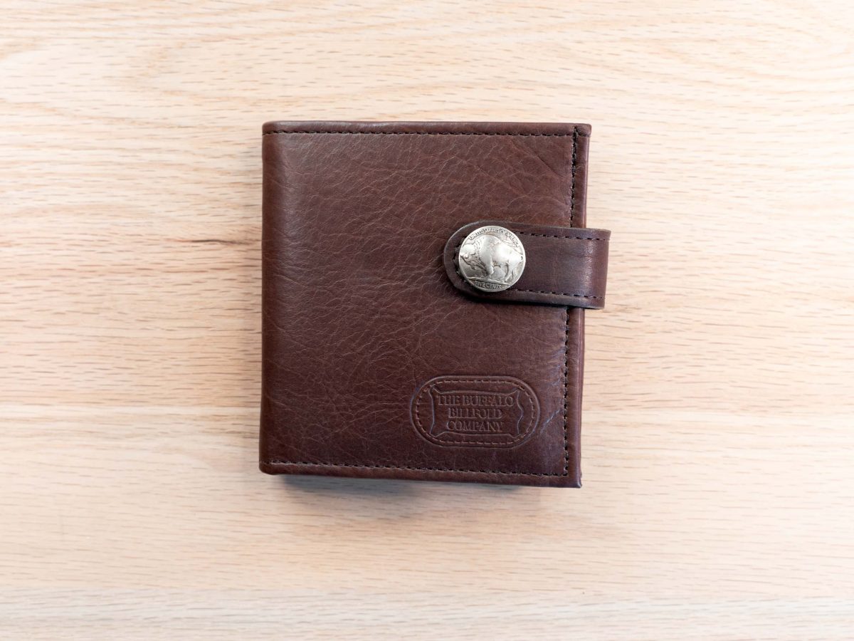 Leather Bifold Wallet - Mens Snap Closure Wallet