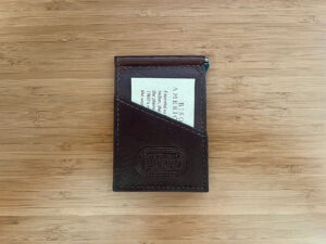 Leather Card Holder With Money Clip - Front