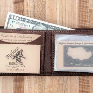 Inside of the Brown Bigfoot Bifold Leather Wallet