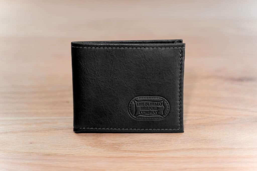 Black Leather Bifold Wallet With Id Window