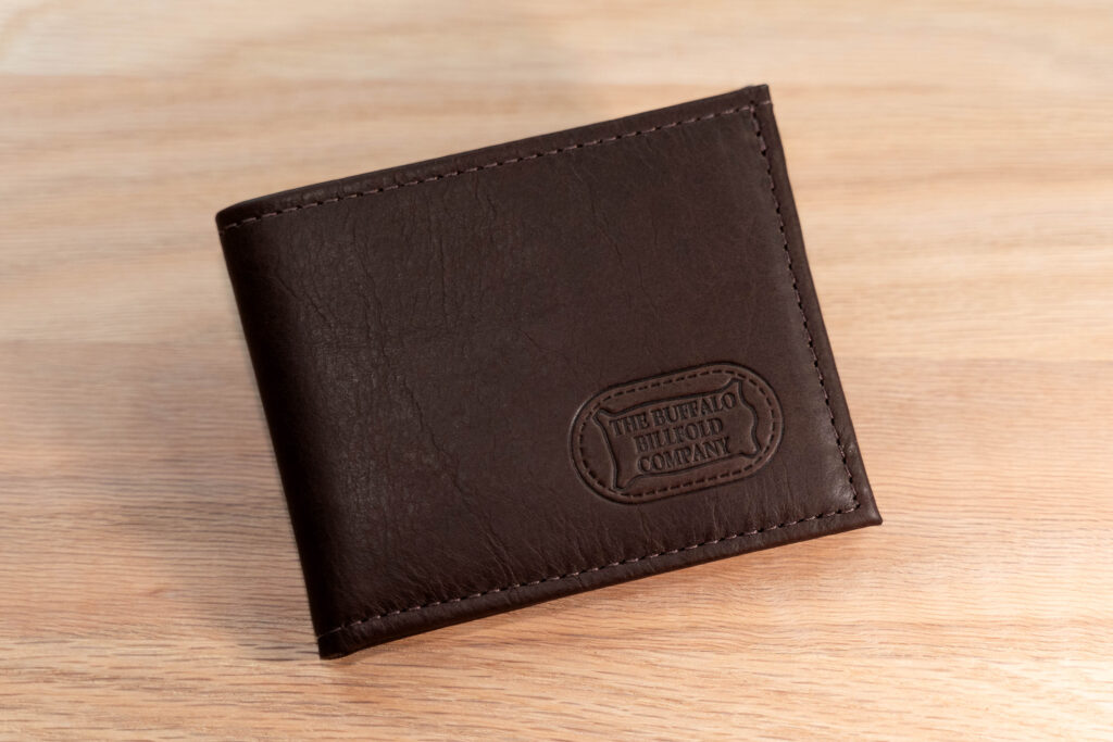 Handmade Bifold Leather Wallet with ID Window - Brown