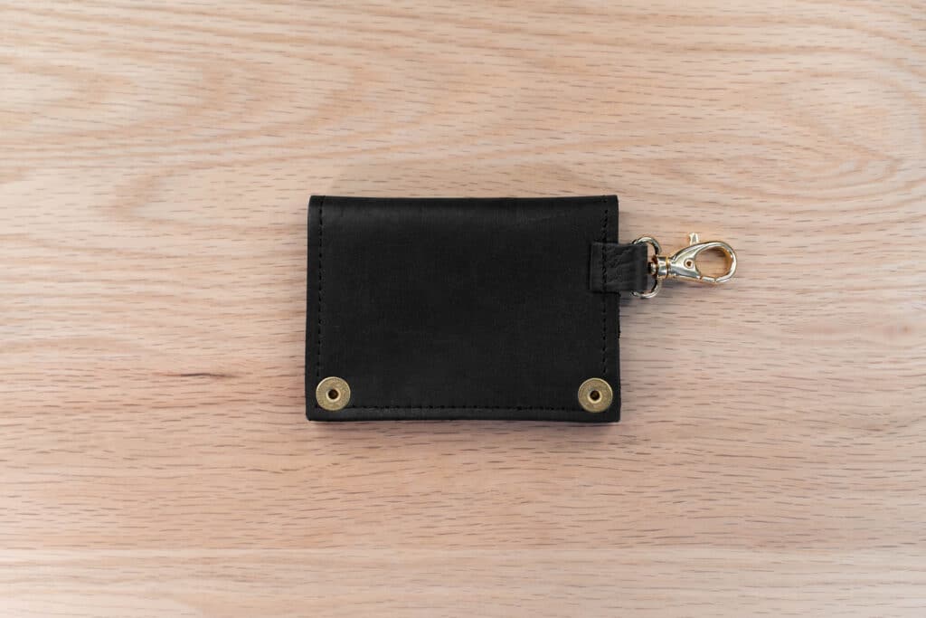 Back Of The Black Leather Luggage Tag