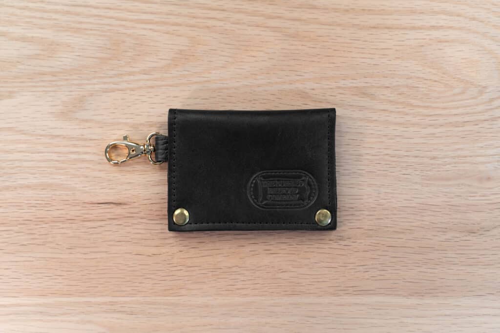 Front Of The Black Leather Luggage Tag