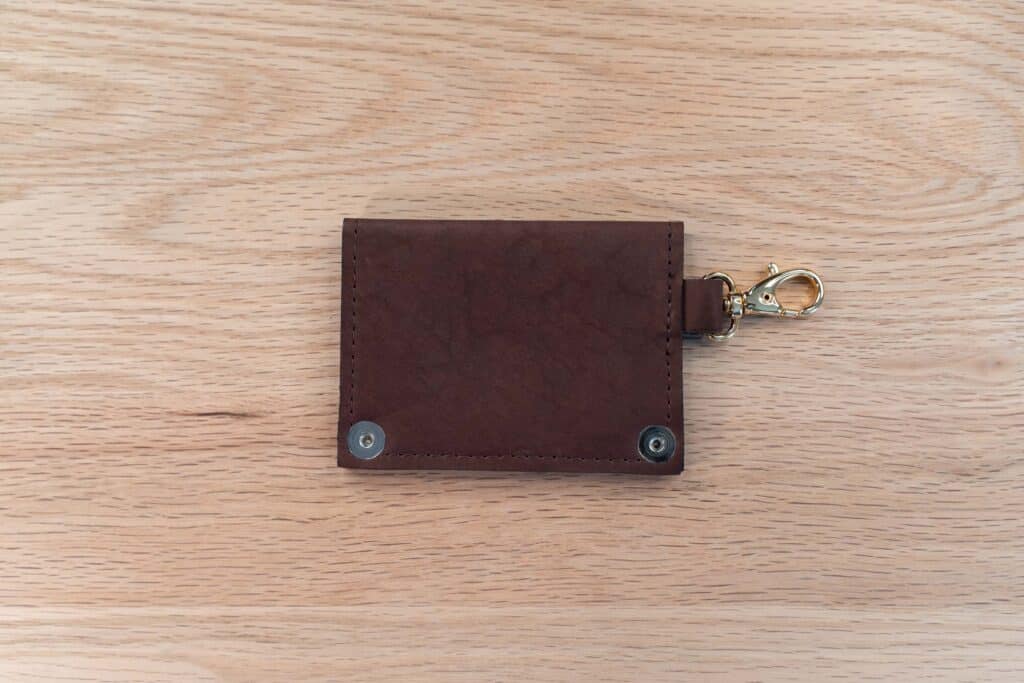 Back Of The Brown Leather Luggage Tag
