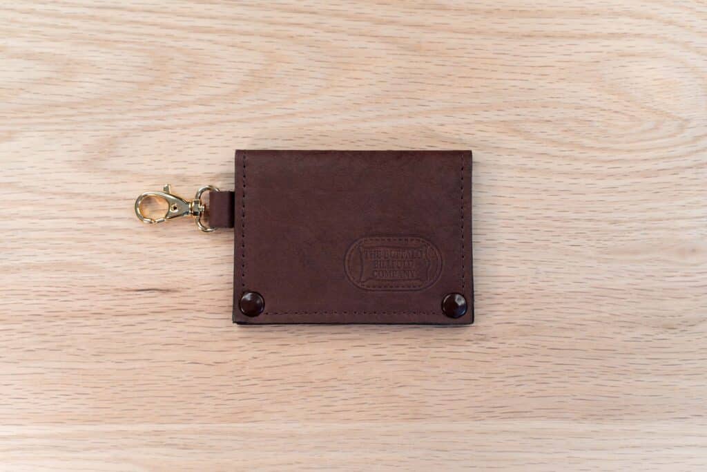 Front Of The Brown Leather Luggage Tag
