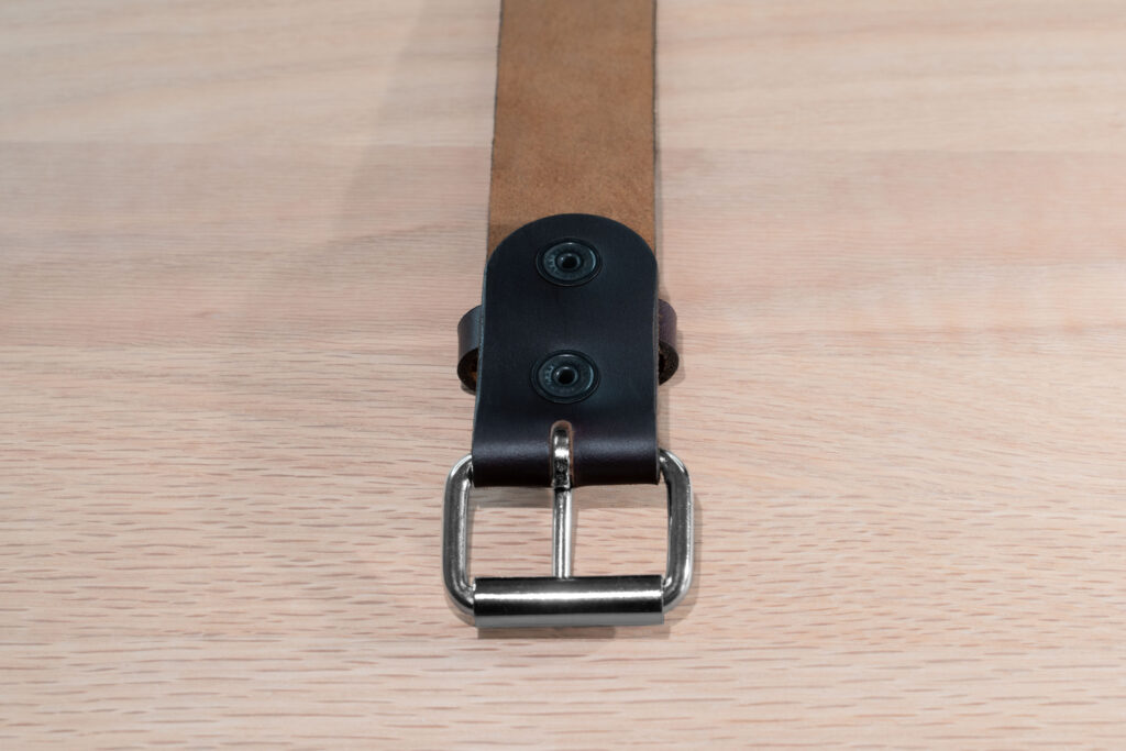 Dark Brown Leather Belt with Removable Buckle
