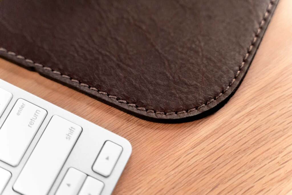 Brown Premium American Bison Leather Mouse Pad