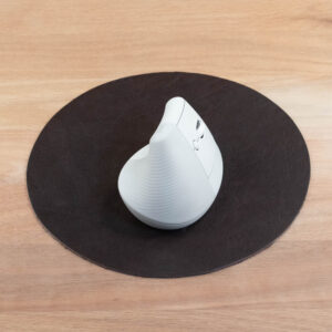 Brown Round Leather Mouse Pad - Made in USA