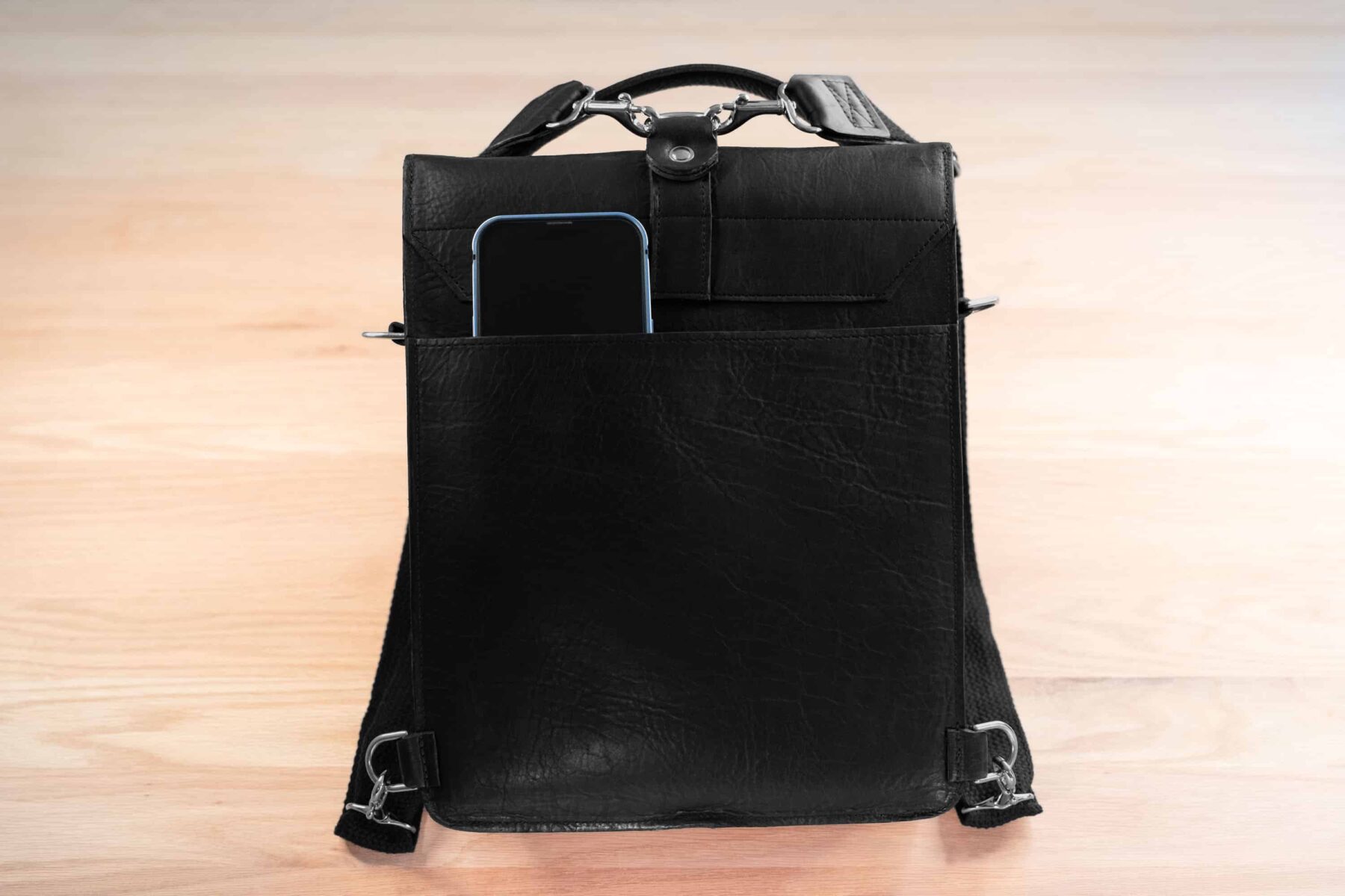 Full Grain Leather Backpack – Medium Size, Made In USA, Convertible ...