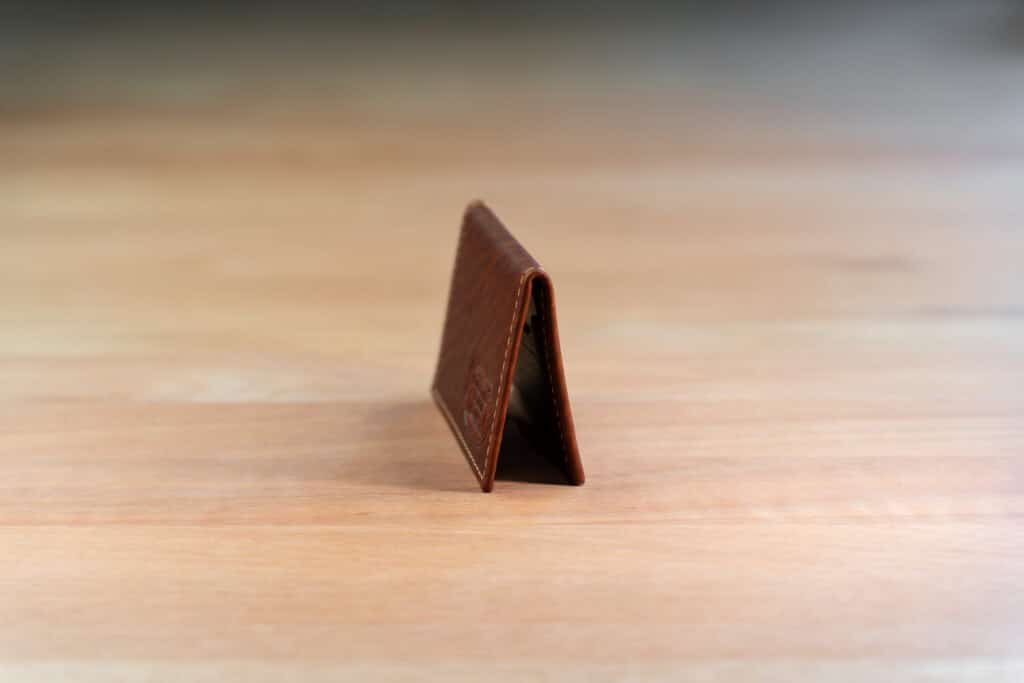 Hand-Rolled Edges On The American Chestnut Leather Card Holder