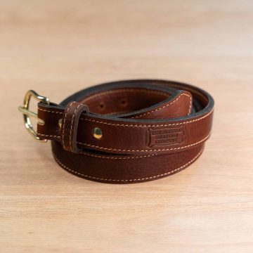 Women'S Leather Belt - 1 Inch - Made In Usa With Full-Grain Bison Leather