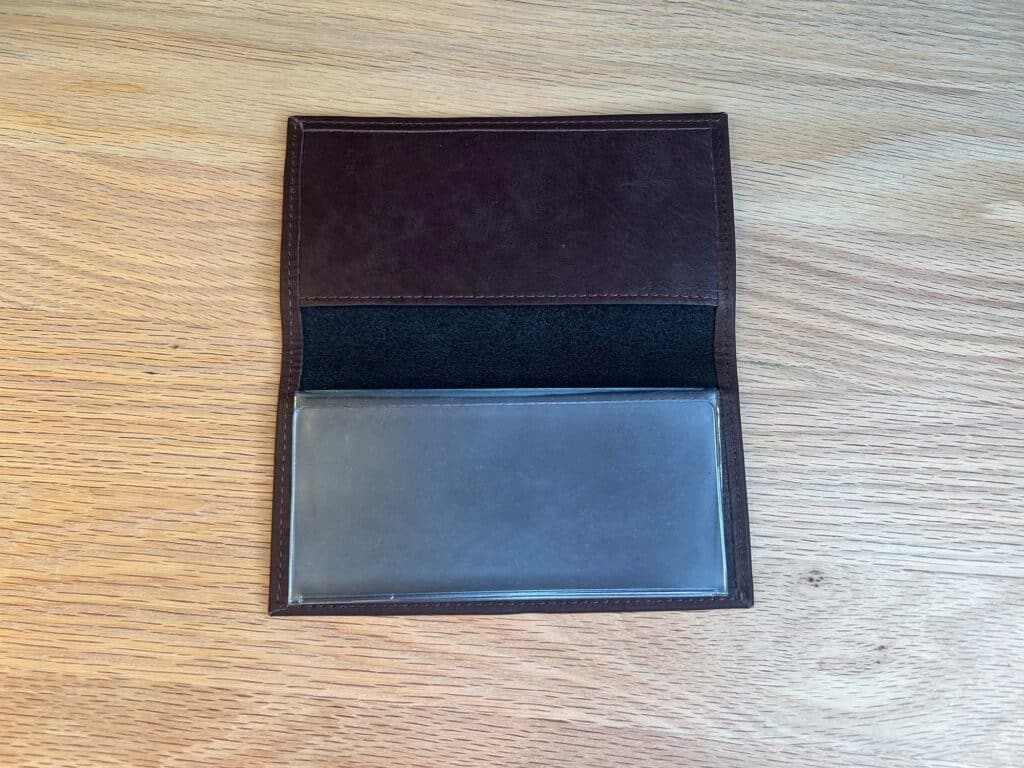 Carbon Checkbook Divider For Duplicate Checks Inserted In Leather Checkbook