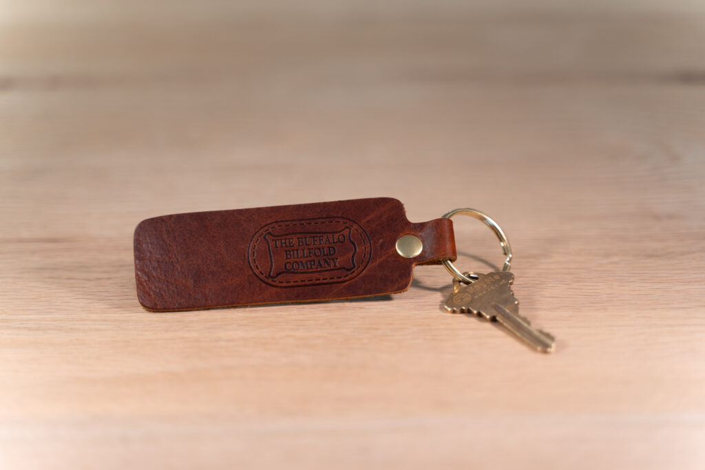Bison Leather Keychain - American Chestnut - Rectangular Strap Bison Leather Keychain - American Chestnut - Rectangular Strap